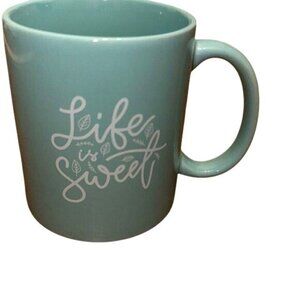 "Life Is Sweet" Blue Stoneware Mug By Modern Gourmet Foods